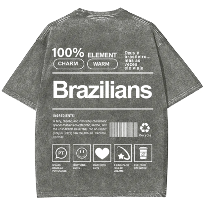 Brazilians Unisex Fit  Washed T-Shirt