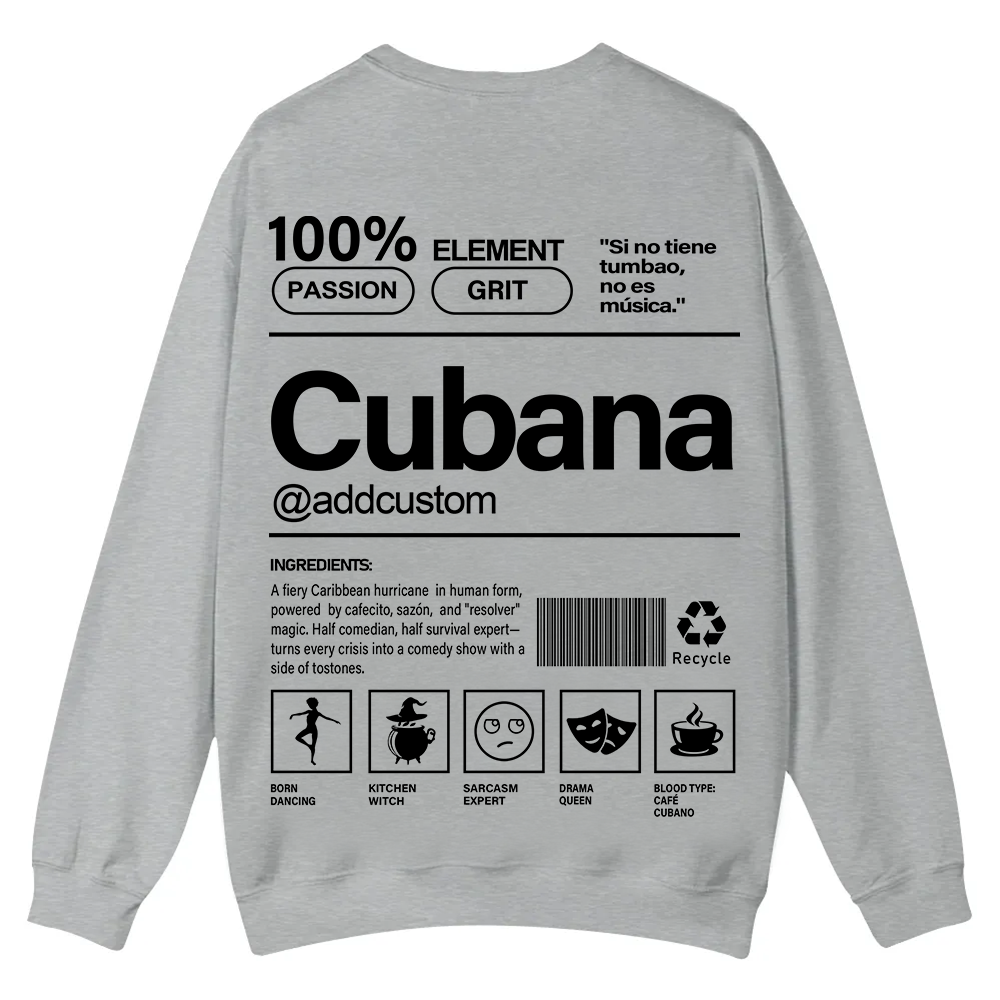 Cubana Addcustom Unisex Fit  Casual Crewneck Sweatshirt wearishow