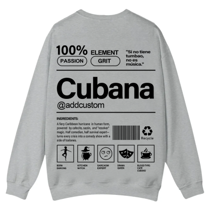 Cubana Addcustom Unisex Fit  Casual Crewneck Sweatshirt wearishow