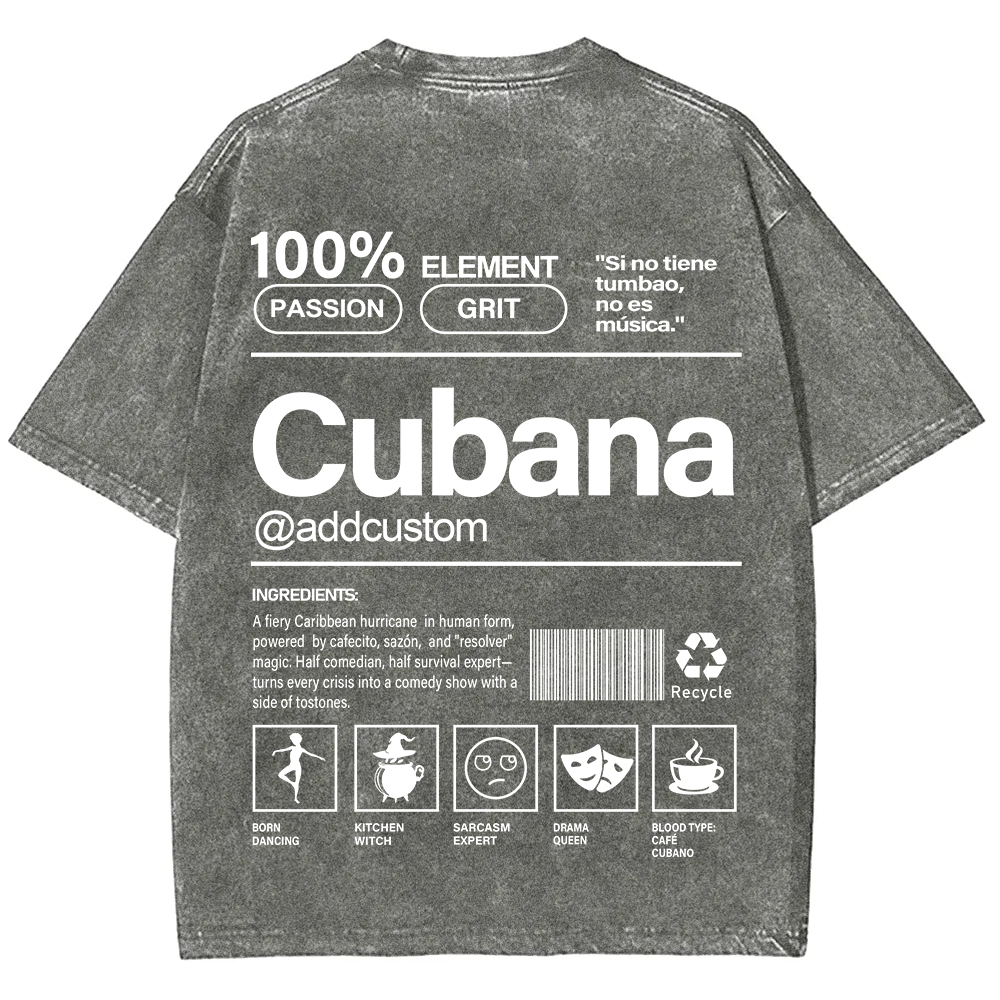 Cubana Addcustom Unisex Fit  Washed T-Shirt