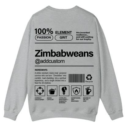 Zimbabweans Addcustom Unisex Fit  Casual Crewneck Sweatshirt wearishow