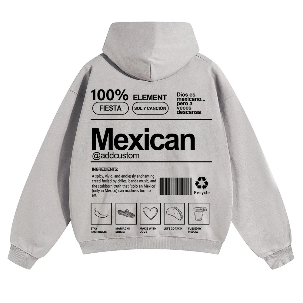 Mexican Addcustom Unisex Fit Color Hoodie wearishow
