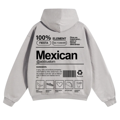 Mexican Addcustom Unisex Fit Color Hoodie wearishow