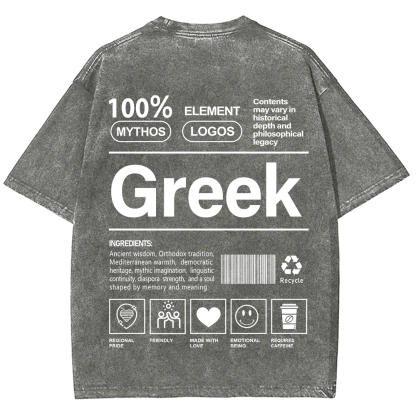 Greek Unisex Fit  Washed T-Shirt