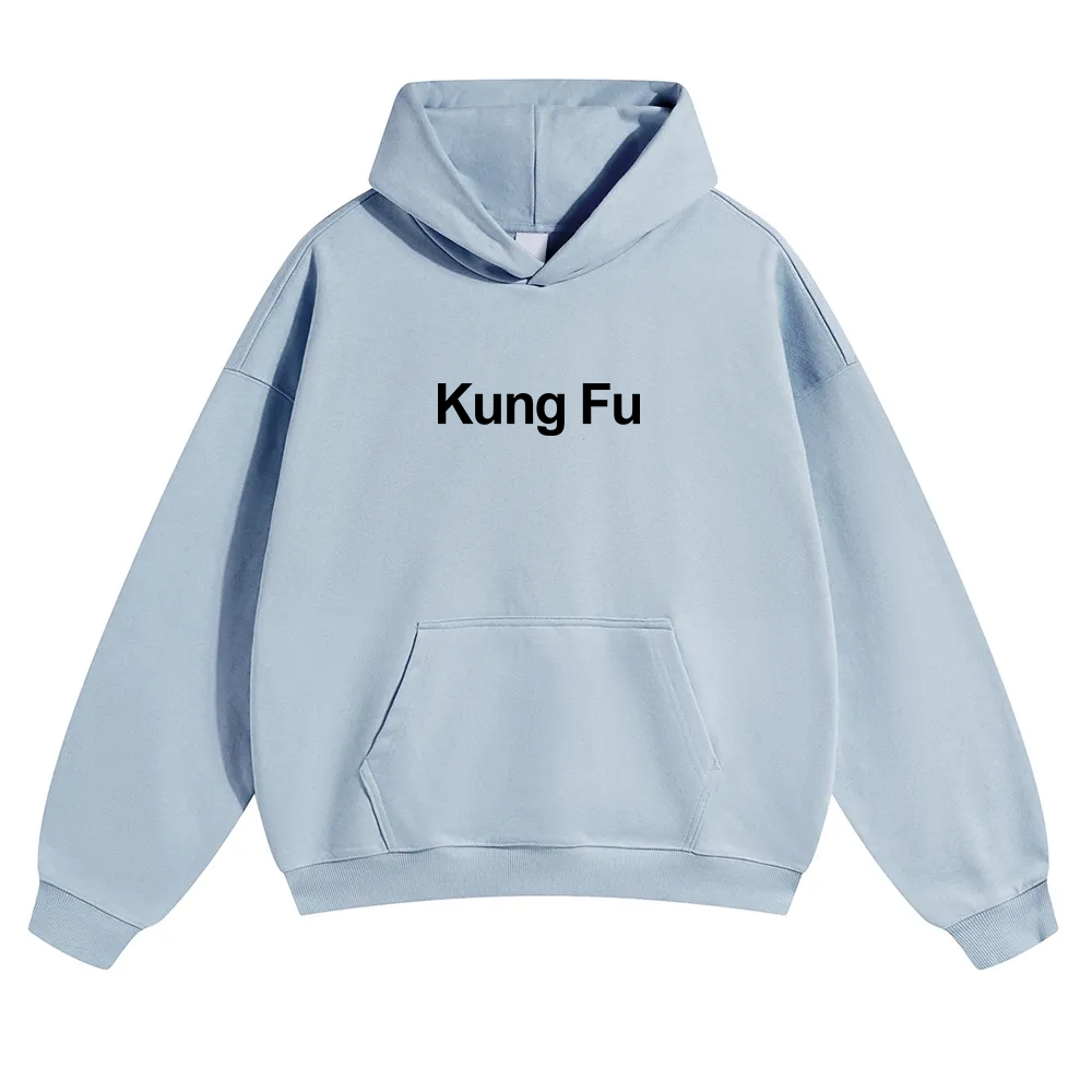 Kung Fu Unisex Solid Color Hoodie wearishow