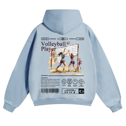 Volleyball Player Unisex Solid Color Hoodie wearishow
