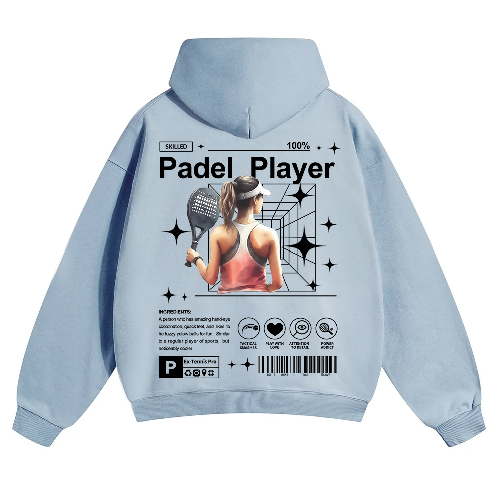 Padel Player Unisex Solid Color Hoodie wearishow