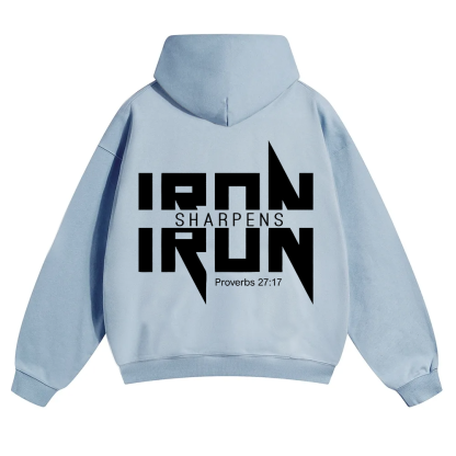 Iron Sharpens Iron Christian Unisex Solid Color Hoodie wearishow