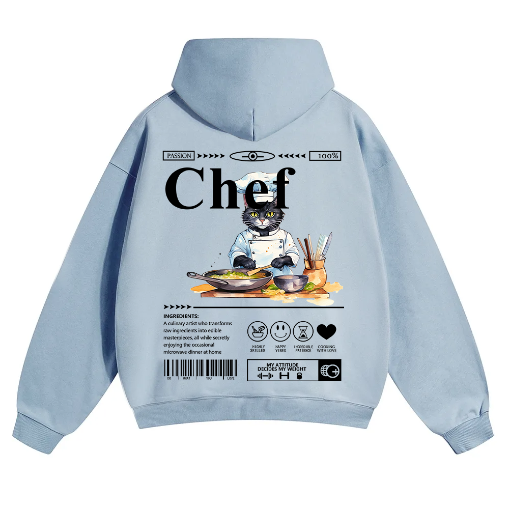 Chef Unisex Solid Color Hoodie wearishow
