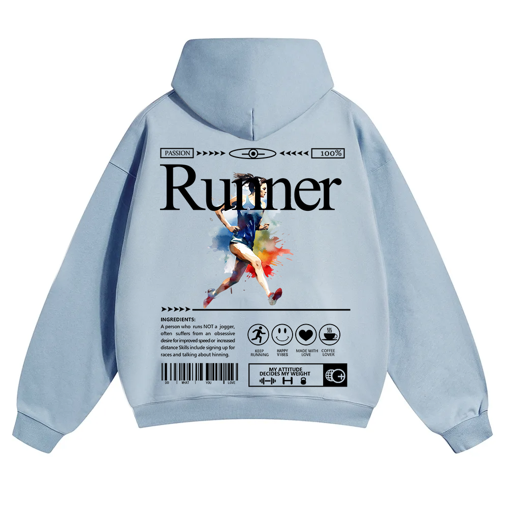 Runner Unisex Solid Color Hoodie wearishow