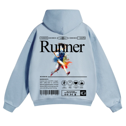 Runner Unisex Solid Color Hoodie wearishow