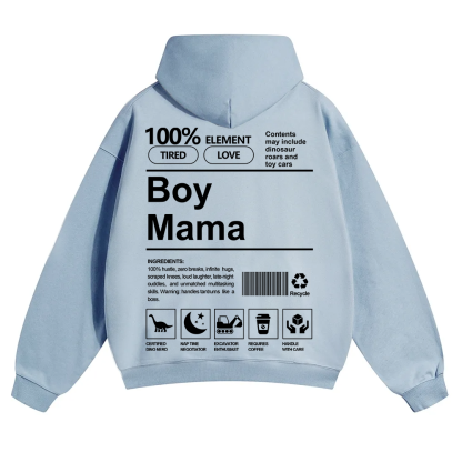 Boy Mama Unisex Solid Color Hoodie wearishow