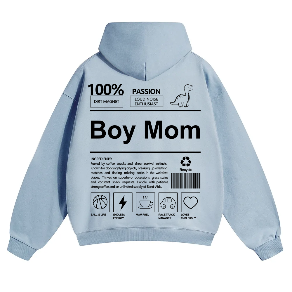Boy Mom Unisex Solid Color Hoodie wearishow