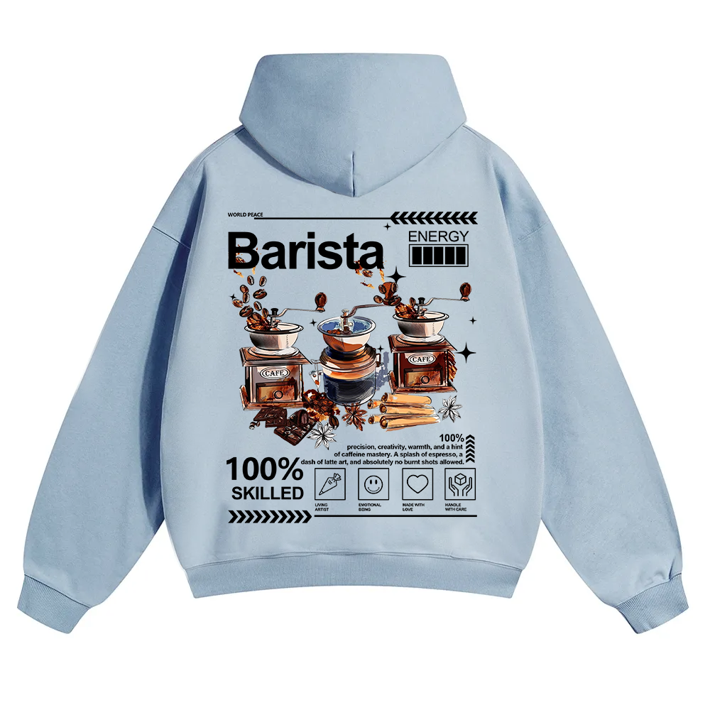 Barista Unisex Solid Color Hoodie wearishow