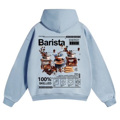 Barista Unisex Solid Color Hoodie wearishow