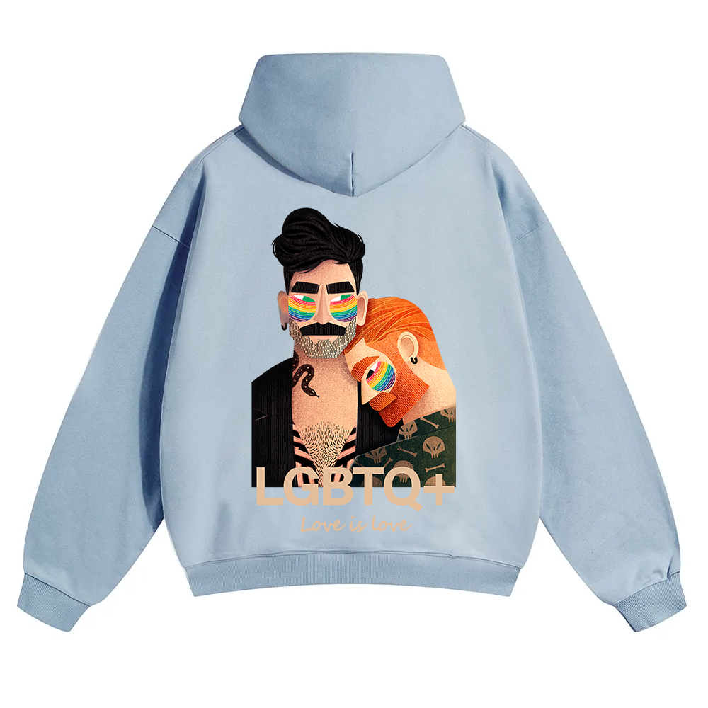 Lgbtq+ Love Is Love Unisex Solid Color Hoodie wearishow