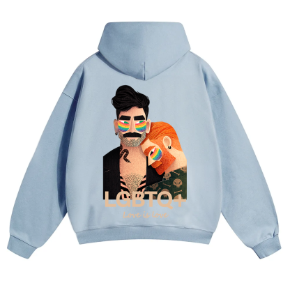 Lgbtq+ Love Is Love Unisex Solid Color Hoodie wearishow