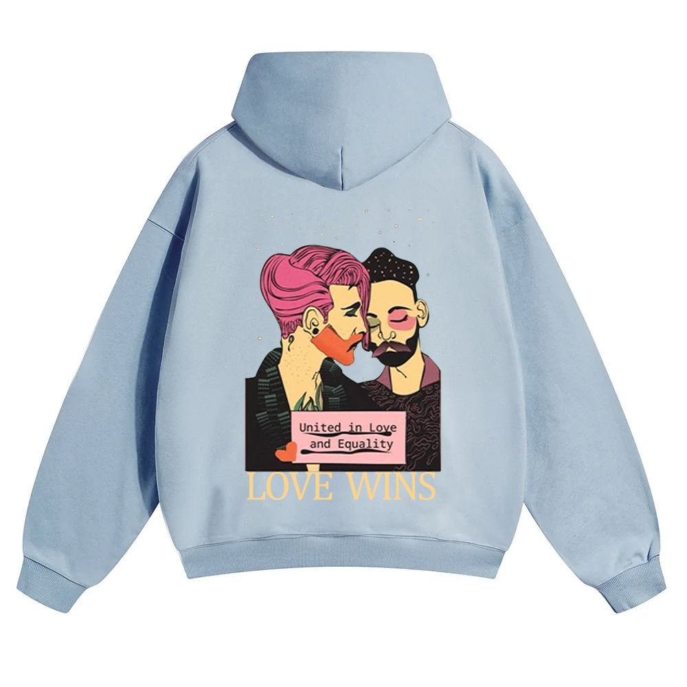 United in Love and Equality Love Wins Unisex Solid Color Hoodie wearishow