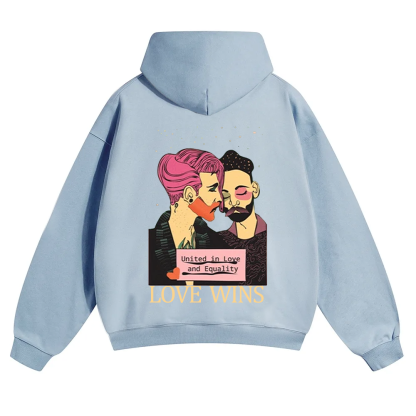 United in Love and Equality Love Wins Unisex Solid Color Hoodie wearishow