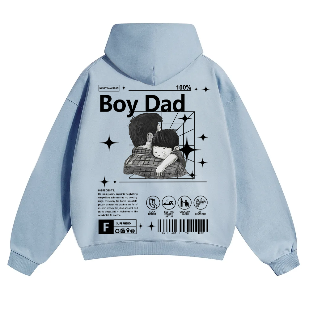Boy Dad Unisex Solid Color Hoodie wearishow