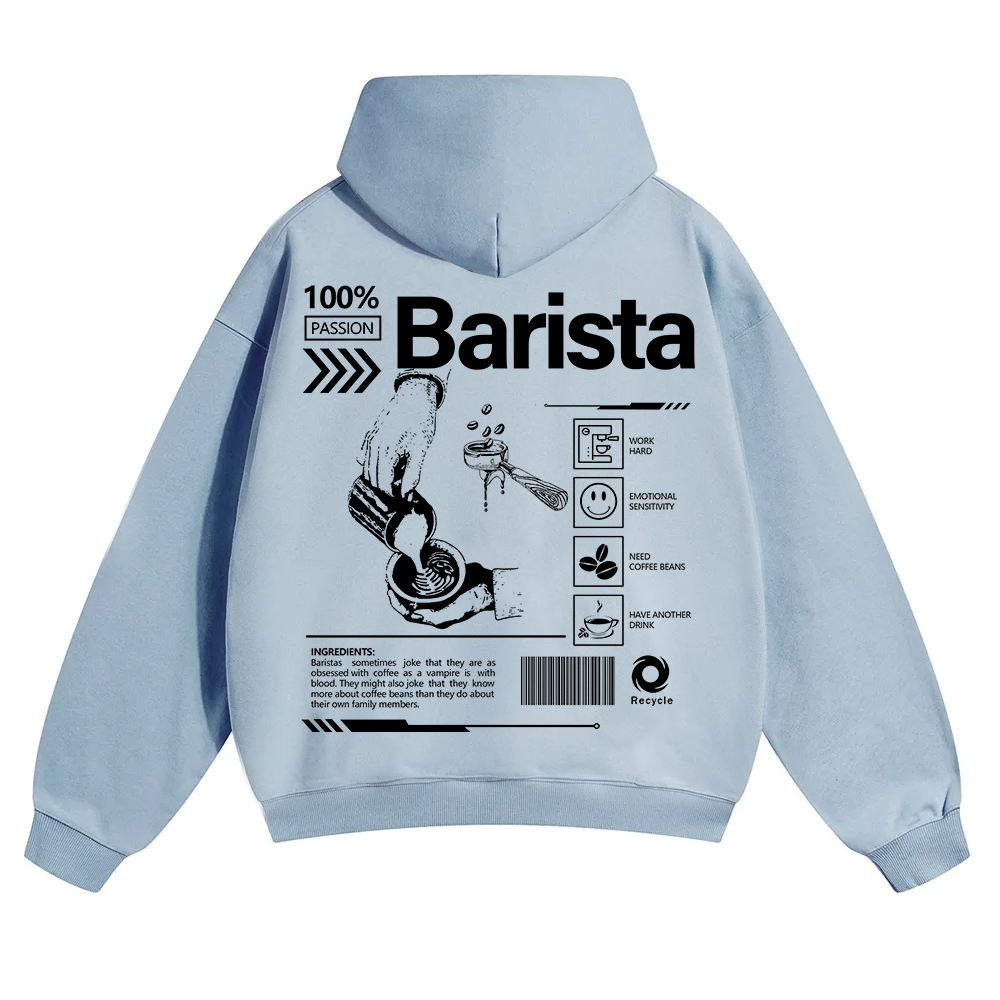 Barista Unisex Solid Color Hoodie wearishow