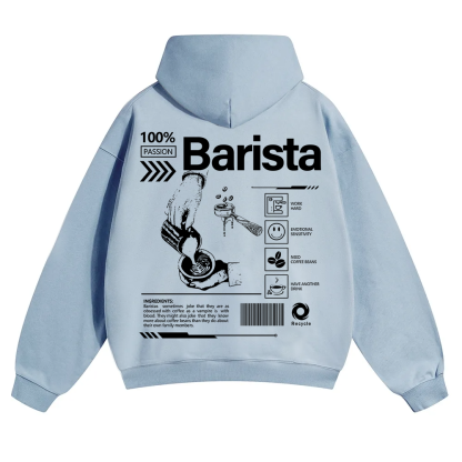 Barista Unisex Solid Color Hoodie wearishow
