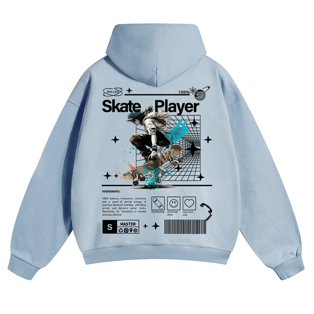 Skate Player  Unisex Solid Color Hoodie wearishow