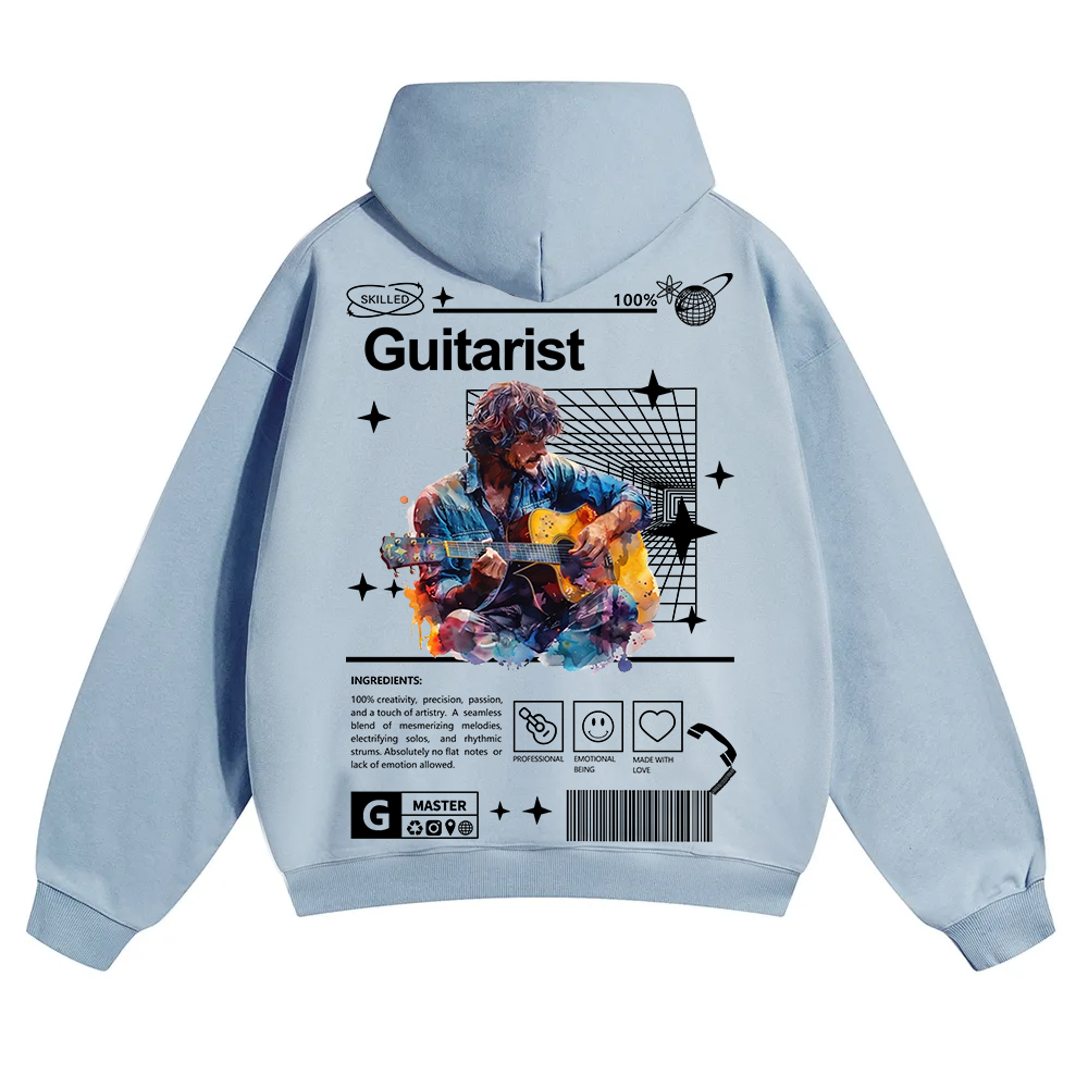 Guitarist Unisex Solid Color Hoodie wearishow
