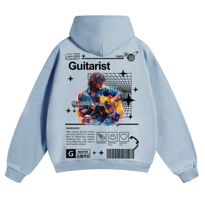 Guitarist Unisex Solid Color Hoodie wearishow