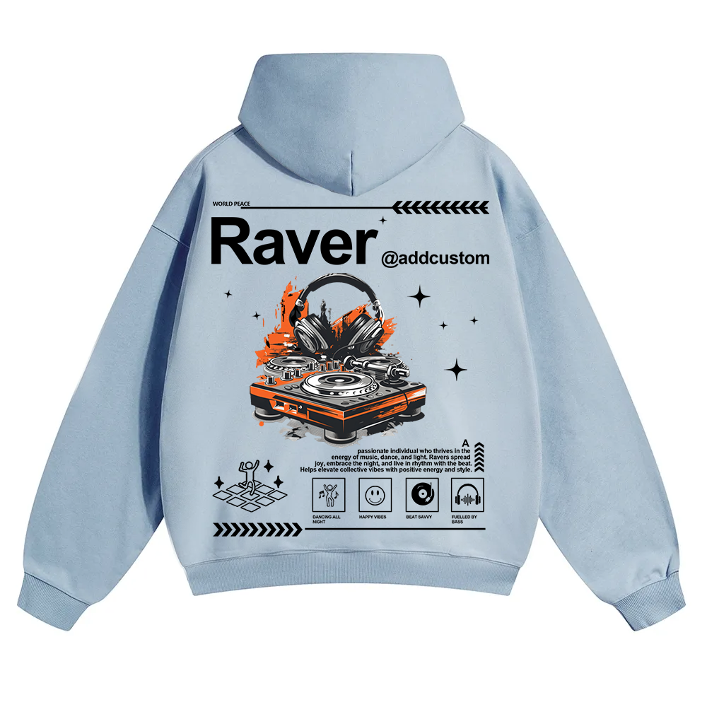 Addcustom Raver Unisex Solid Color Hoodie wearishow