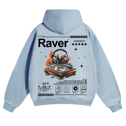 Raver Unisex Solid Color Hoodie wearishow