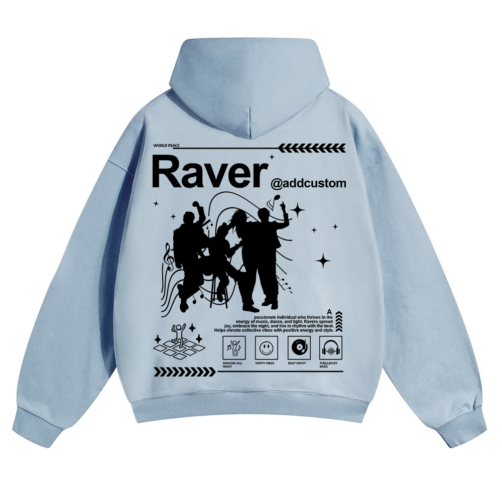 Addcustom Raver Unisex Solid Color Hoodie wearishow