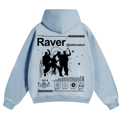 Addcustom Raver Unisex Solid Color Hoodie wearishow