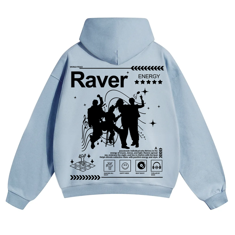 Raver Unisex Solid Color Hoodie wearishow