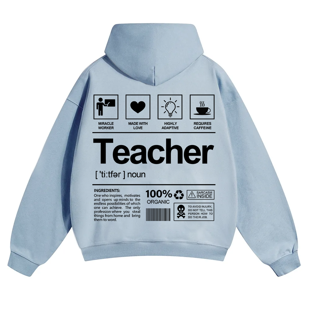 Teacher Unisex Solid Color Hoodie wearishow
