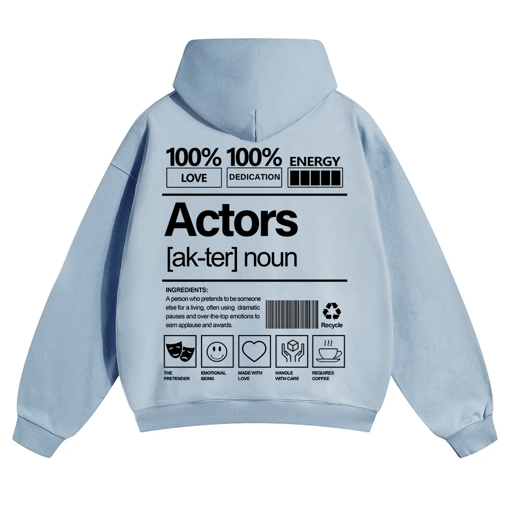 Actors Unisex Solid Color Hoodie wearishow