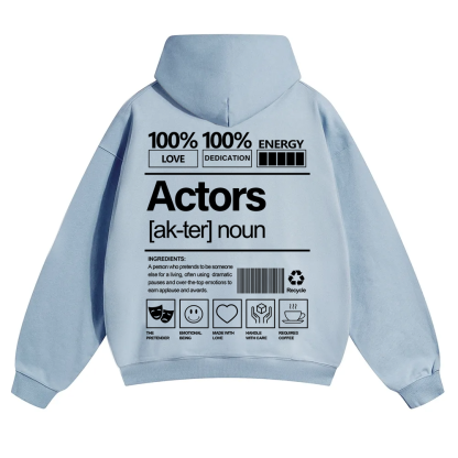 Actors Unisex Solid Color Hoodie wearishow