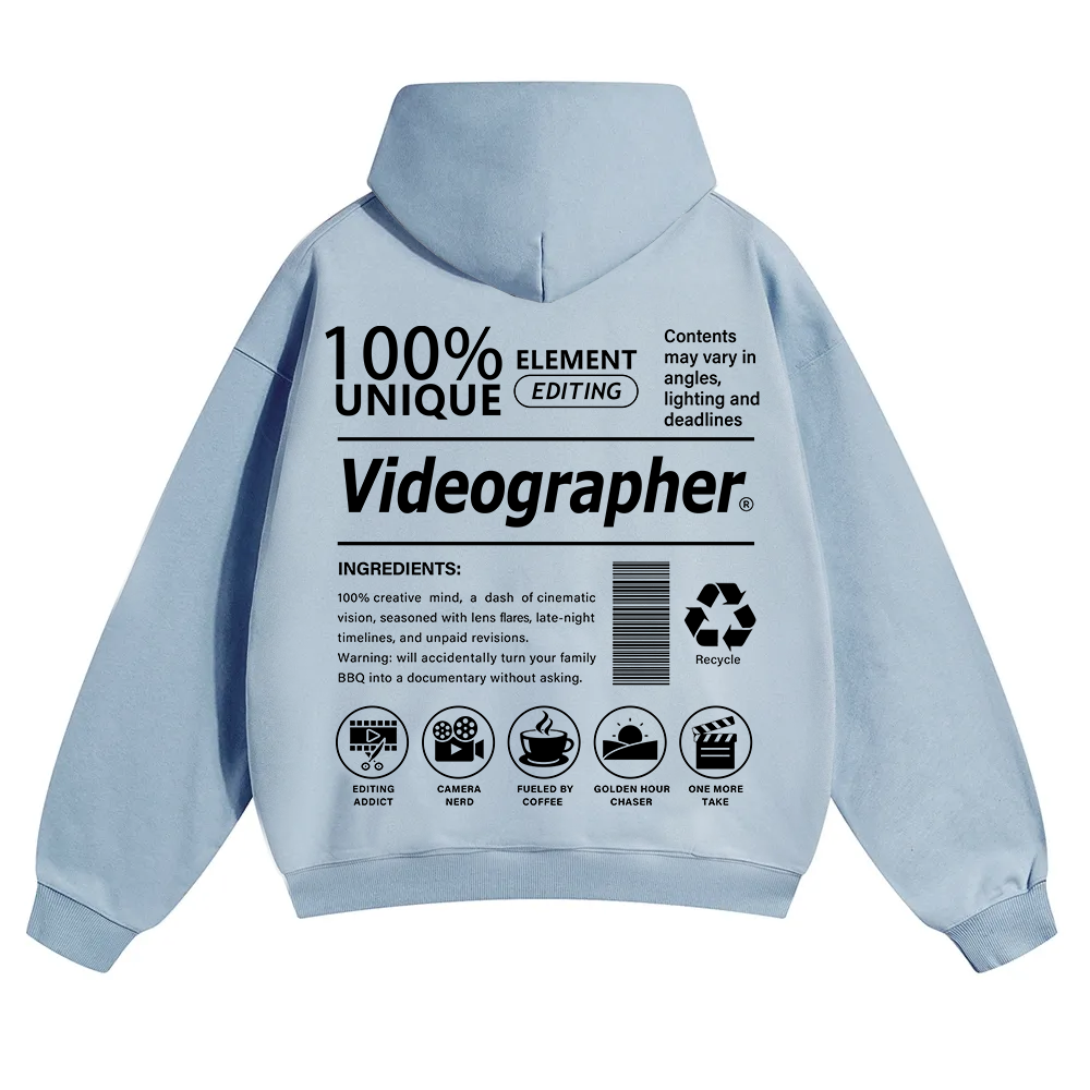Videographer Unisex Solid Color Hoodie wearishow