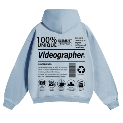 Videographer Unisex Solid Color Hoodie wearishow