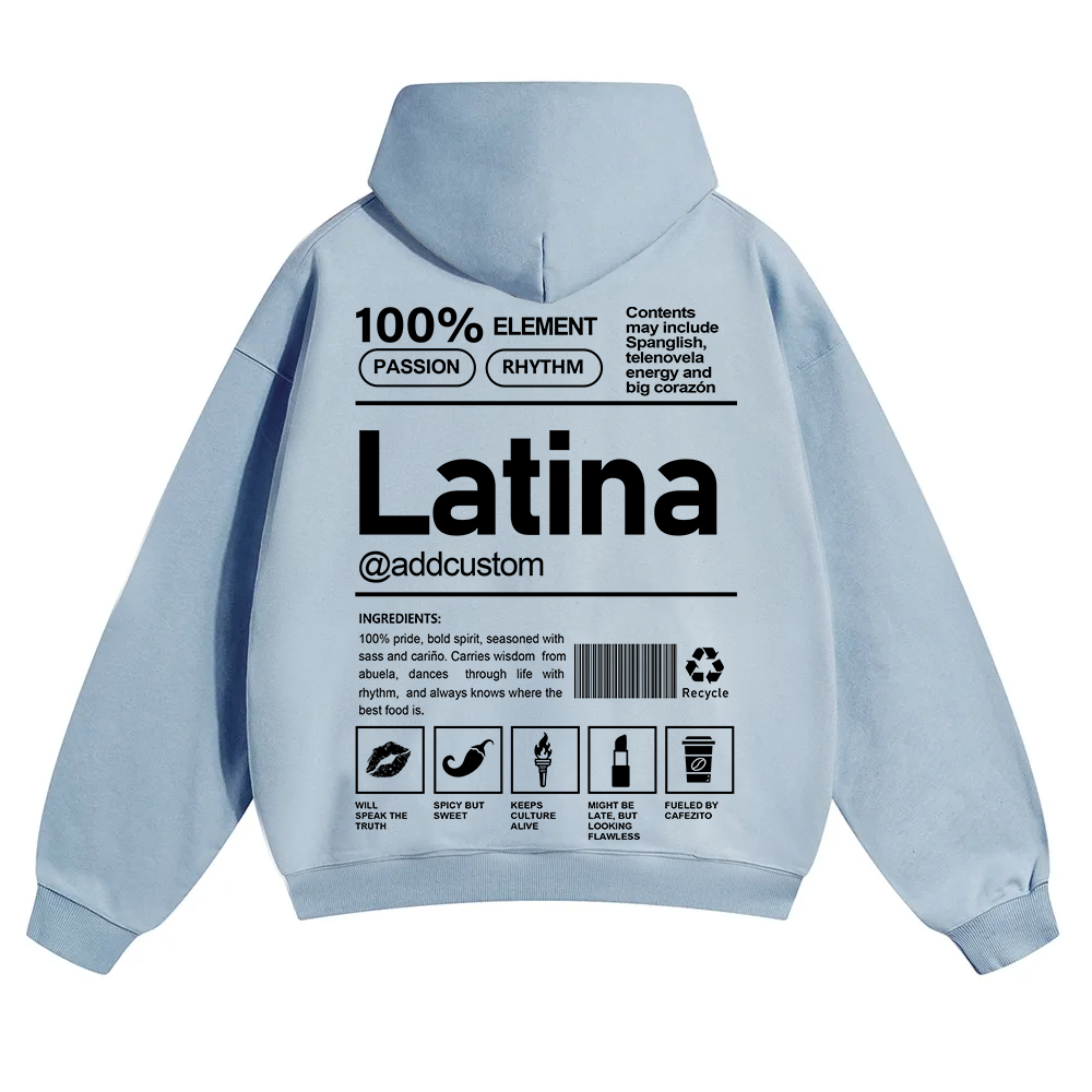 Latina Addcustom Unisex Fit Color Hoodie wearishow