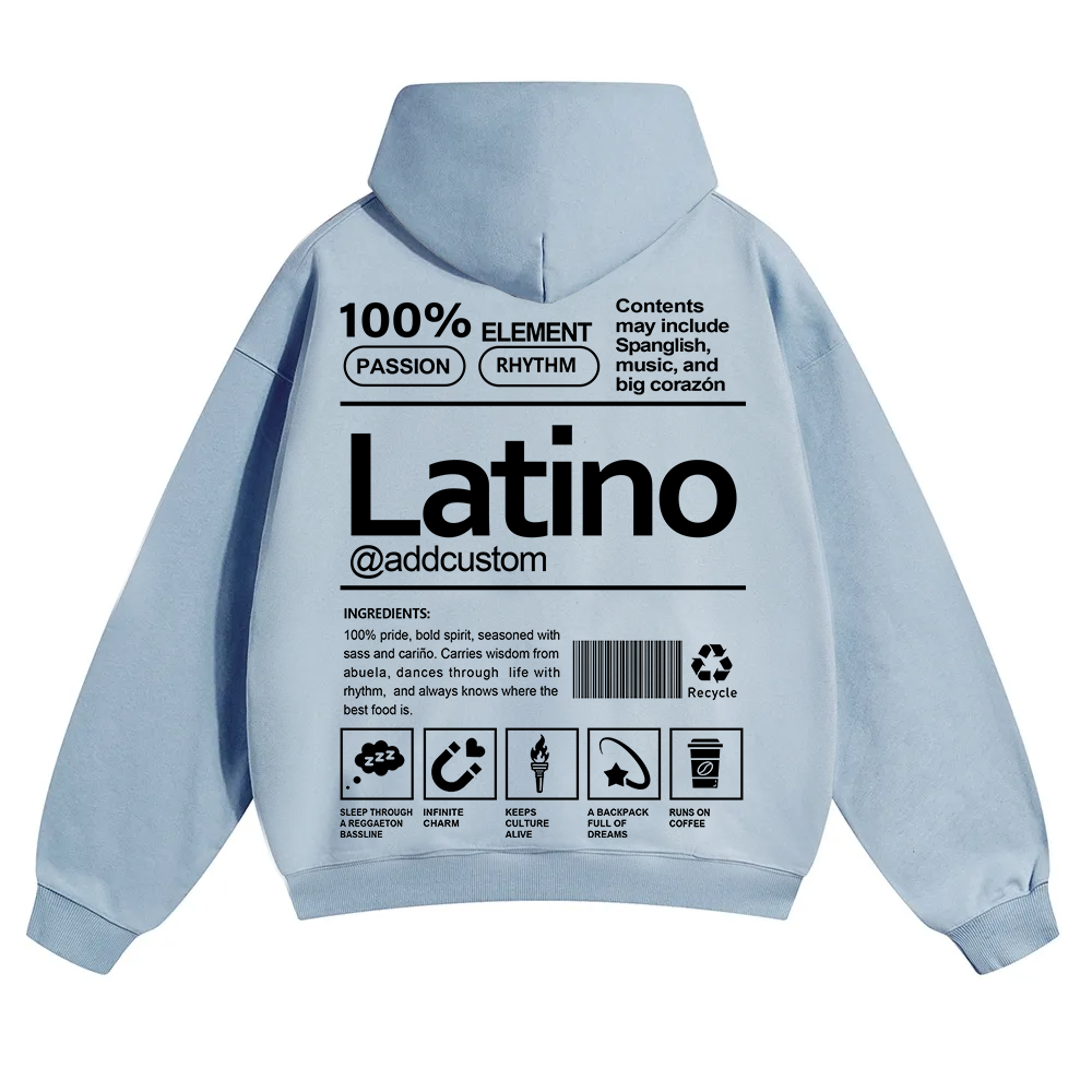 Latino Addcustom Unisex Fit Color Hoodie wearishow