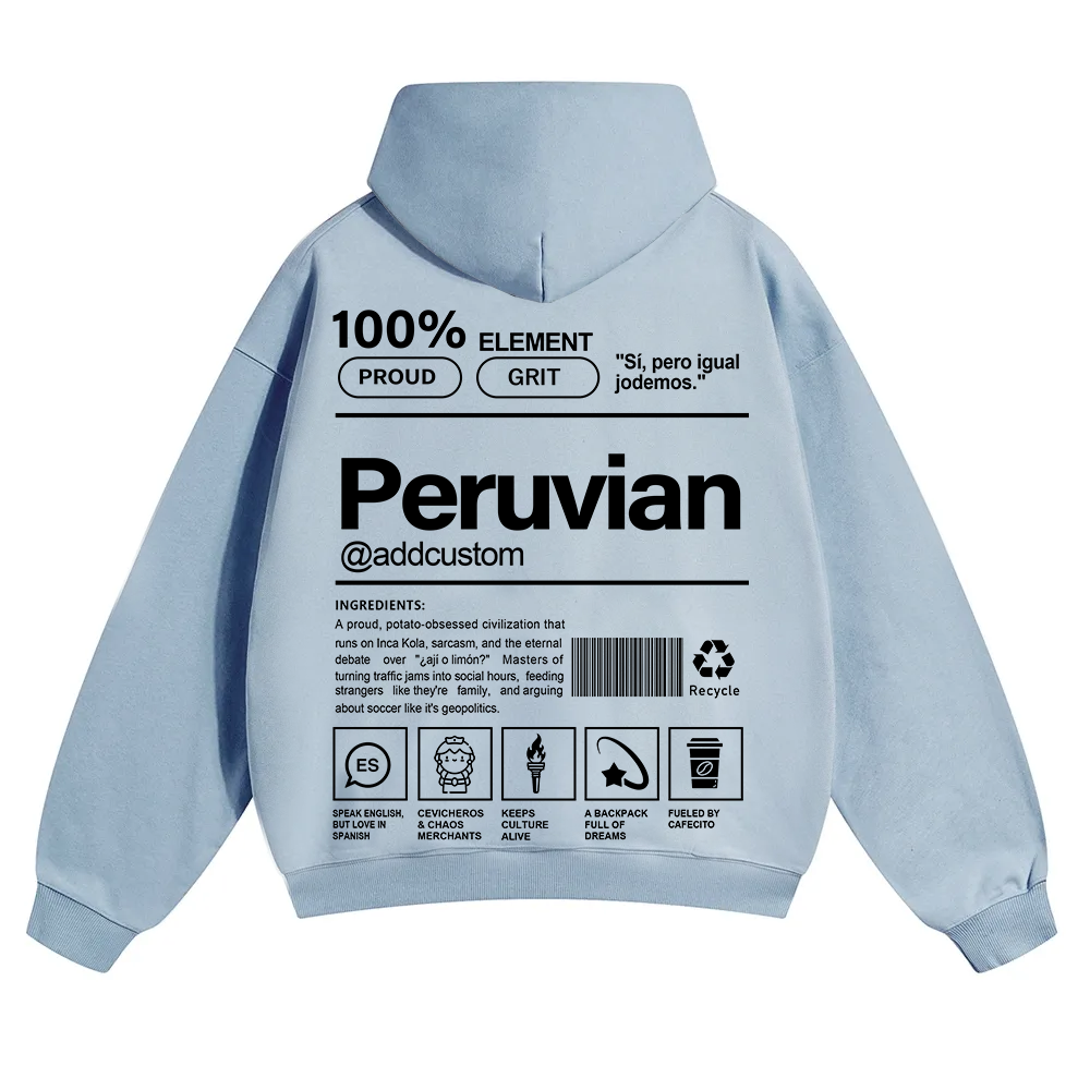 Peruvian Addcustom Unisex Fit Color Hoodie wearishow