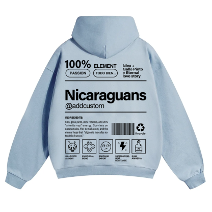 Nicaraguans Addcustom Unisex Fit Color Hoodie wearishow