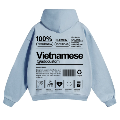 Vietnamese Addcustom Unisex Fit Color Hoodie wearishow