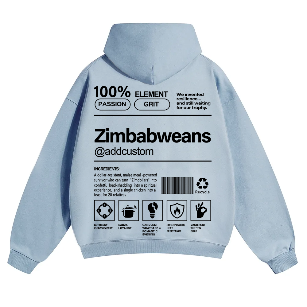 Zimbabweans Addcustom Unisex Fit Color Hoodie wearishow