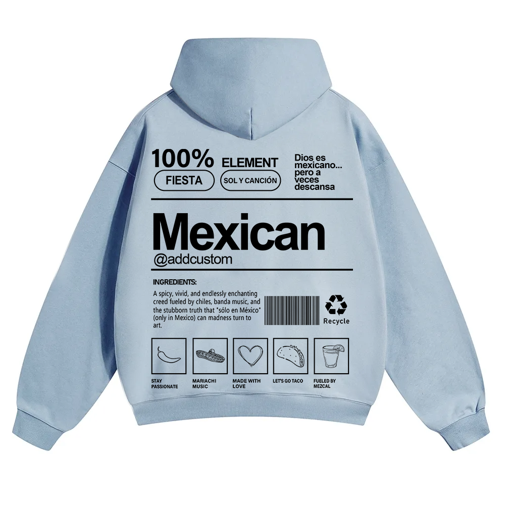 Mexican Addcustom Unisex Fit Color Hoodie wearishow