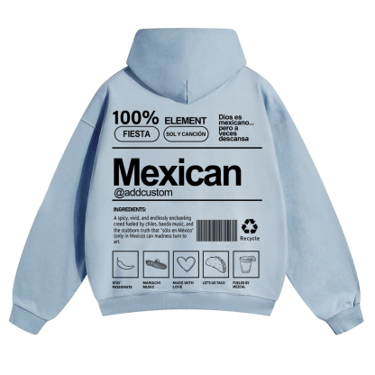 Mexican Addcustom Unisex Fit Color Hoodie wearishow