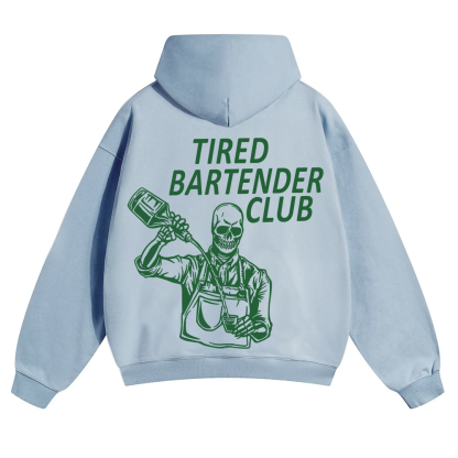 Tired Bartender Club Unisex Fit Color Hoodie wearishow