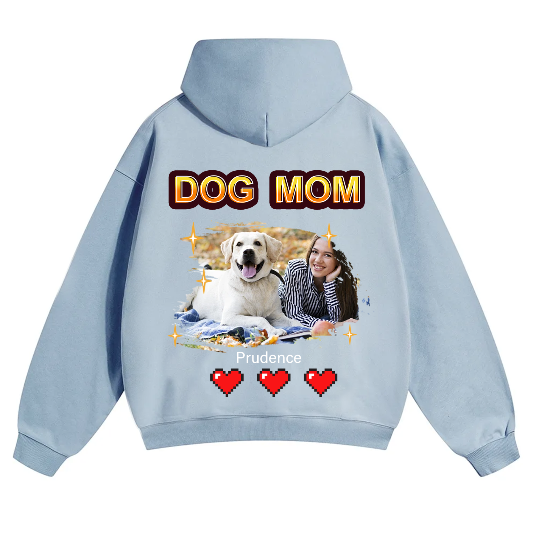 Dog Mom Pixel Photo - Personalized Custom Unisex Hoodie