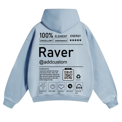 Addcustom QR Code Raver Solid Color Hoodie wearishow